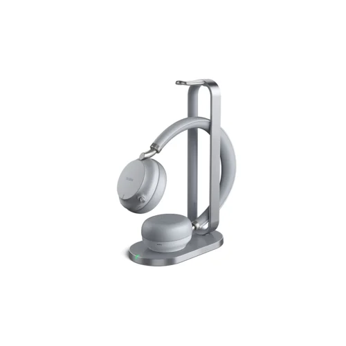 Гарнитура BH76 UC Light Gray USB-A, Беспроводная Bluetooth, Зарядка Qi, HD звук, Шумоподав.ANC, Серая